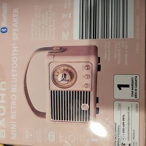 BAUHN Pink Bluetooth Speaker - Rose Gold Mini With FM Radio